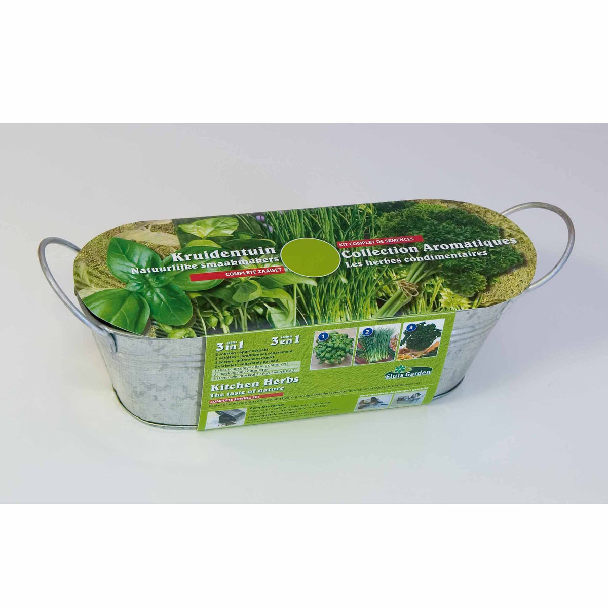 Le kit 3 aromatiques en jardinière zinc - - Bakker