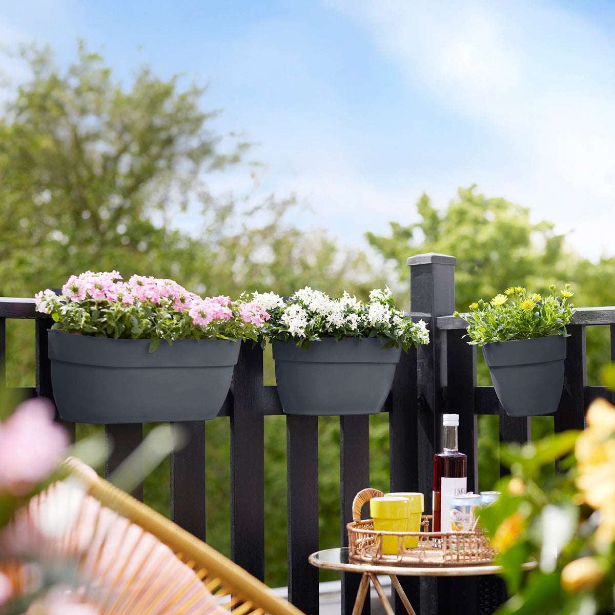 - Balconière Vibia Campana easy hanger large Anthracite ELHO - Jardinières et bacs à fleurs