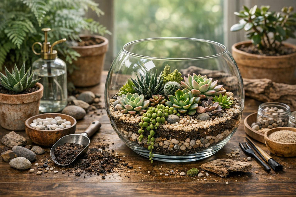 Comment créer un terrarium de plantes grasses (et pourquoi il ne faut pas le fermer)