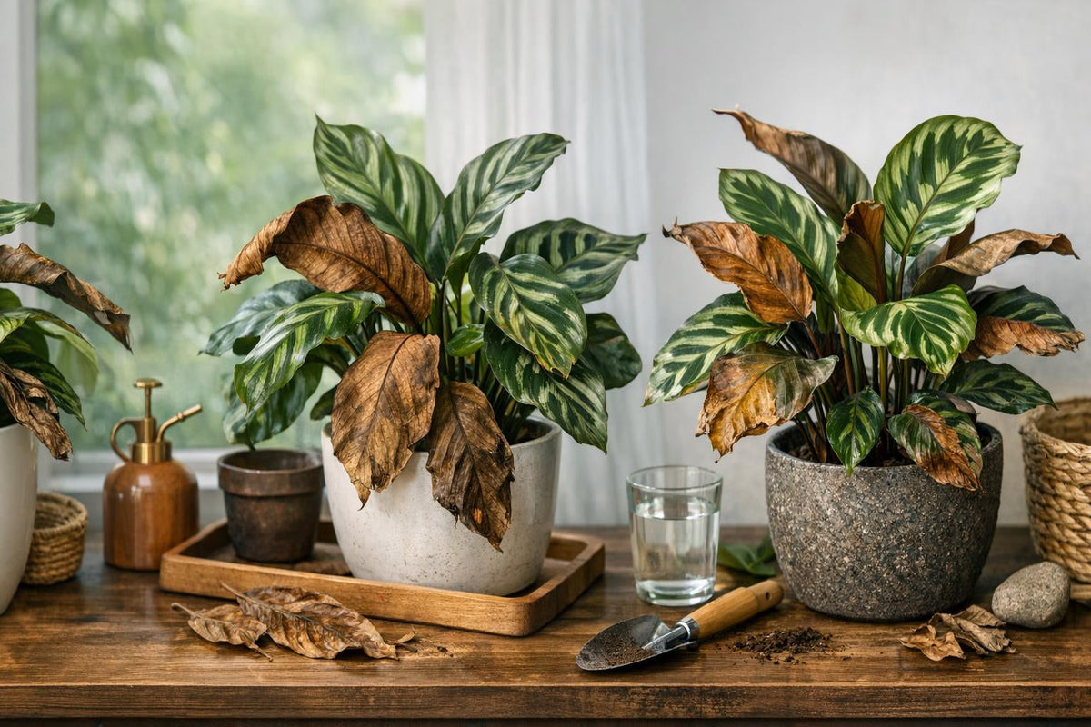 Pourquoi les feuilles de mon calathea sèchent, s'enroulent ou brunissent ?