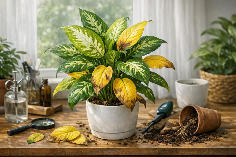 Pourquoi les feuilles de mon dieffenbachia jaunissent-elles ? (causes et solutions)