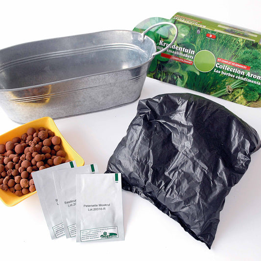 Le kit 3 aromatiques en jardinière zinc - Bakker