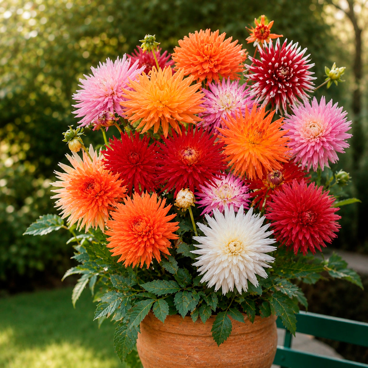 10 Dahlias cactus colorés en mélange - Dahlia cactus - Bakker