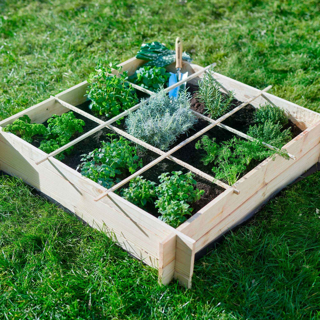 Carré potager sur pied en bois de pin avec roulettes de haute qualité Carré potager sur pied en bois de pin avec roulettes de haute qualité