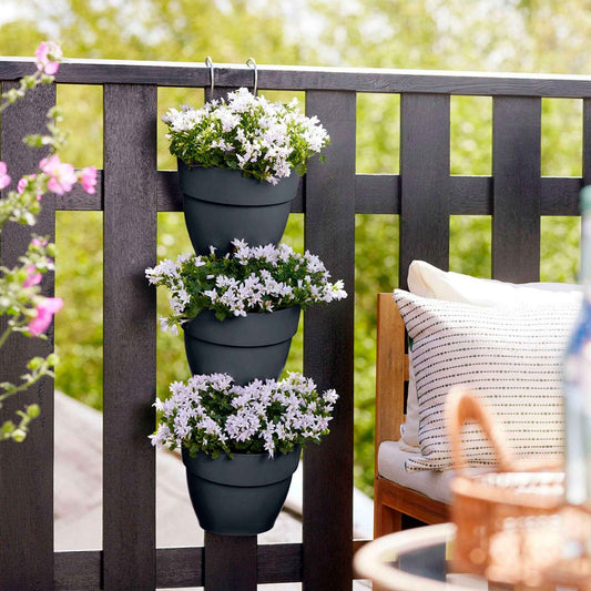 3 Pots de fleurs Vibia campana forêt Anthracite ELHO - Bakker