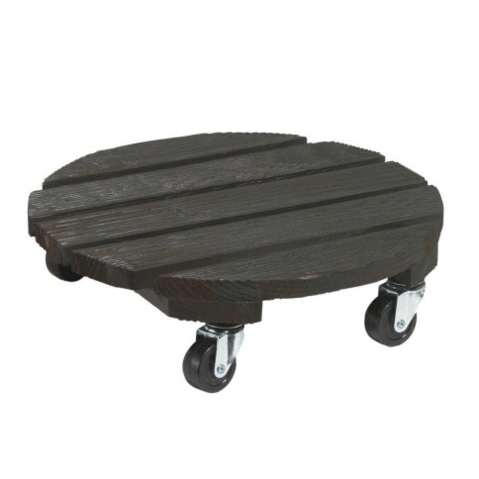 Dessous de pots et protections pour le sol - Support à roulette en bois - 
