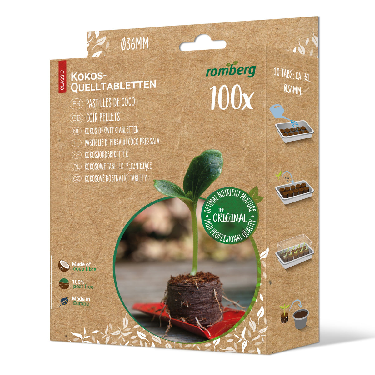  - Pastilles en coco deshydraté - Matériel de culture du potager