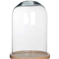 Mica Cloche en verre Hella sur soucoupe en bois - Mica Decorations