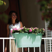 Elho jardinière Corsica flower bridge ovale menthe - Pot pour l'extérieur - Grands pots d'extérieur