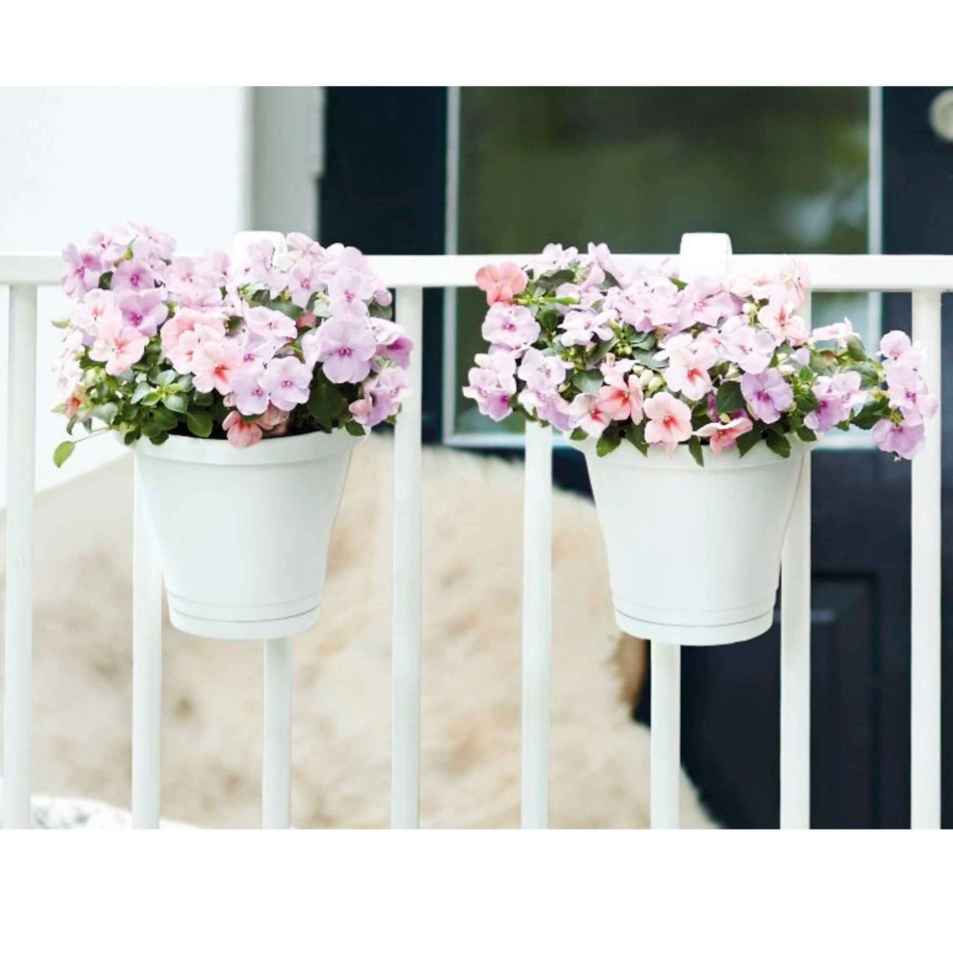 Elho jardinière Corsica flower bridge rond blanc - Pot pour l'extérieur - Jardinières