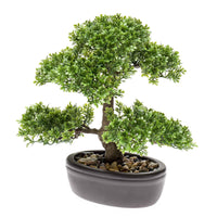 Plante artificielle Bonsai Ficus avec cache-pot marron - Plantes artificielles