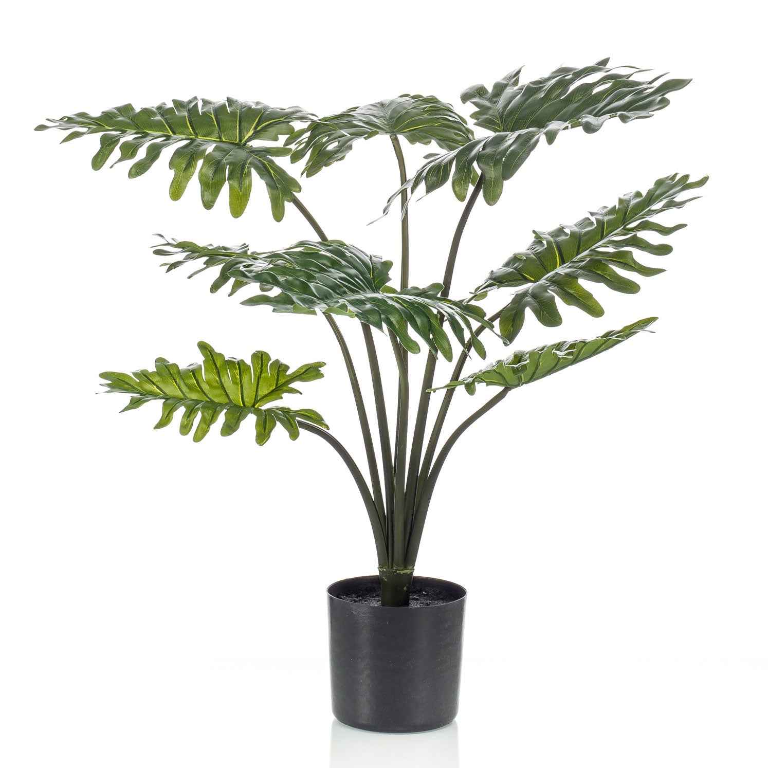 Plante artificielle Philodendron avec cache-pot noir - Grandes plantes artificielles