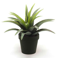 Plante artificielle Agave vert-rouge avec cache-pot noir - Plantes artificielles populaires
