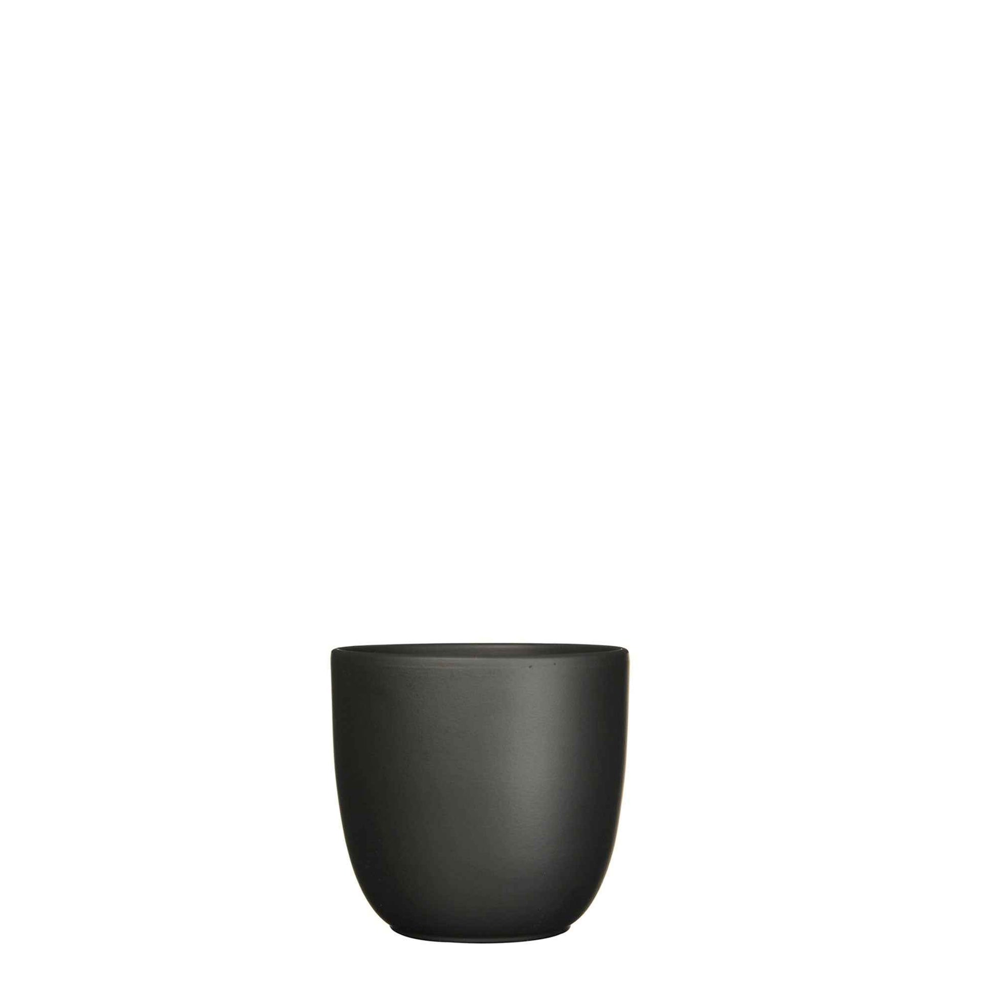 Mica pot de fleurs Tusca rond noir avec table à plantes noire - Marques