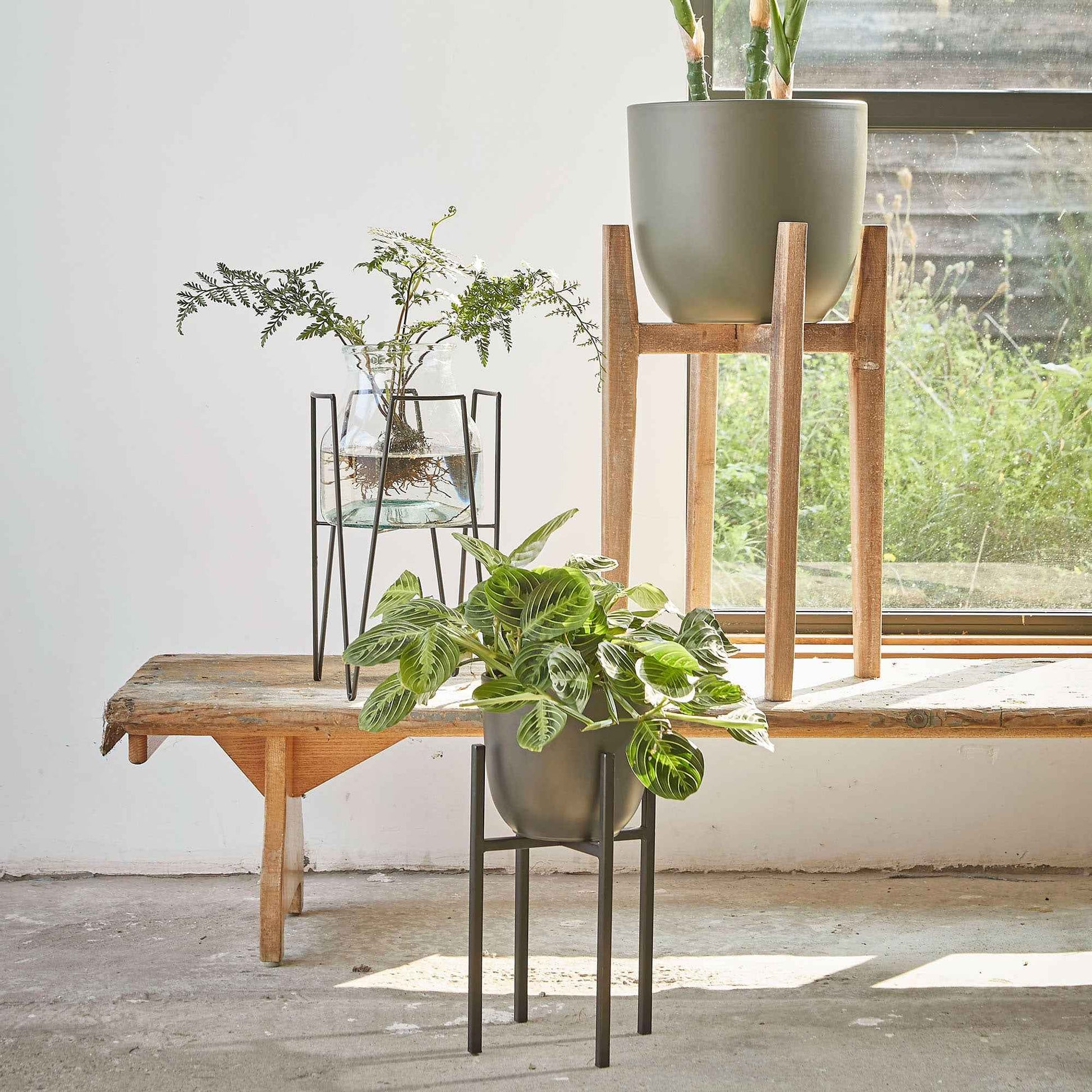 Mica Decorations table à plantes Blom noir - Accessoires pour pots de fleurs