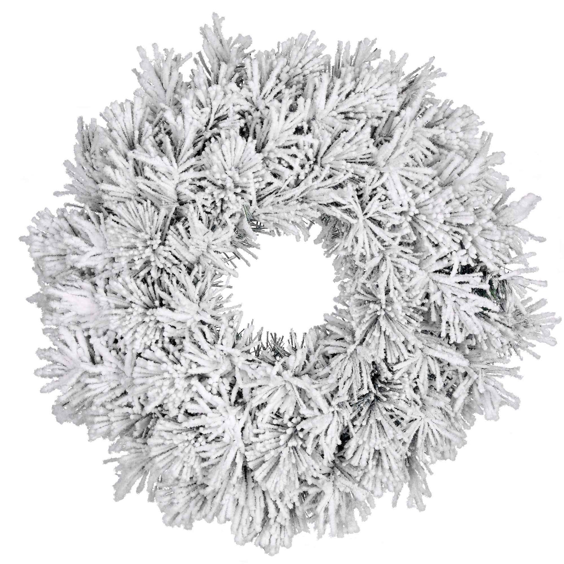 Couronne de Noël artificielle enneigée 'Dinsmore' Blanc - Collection de Noël