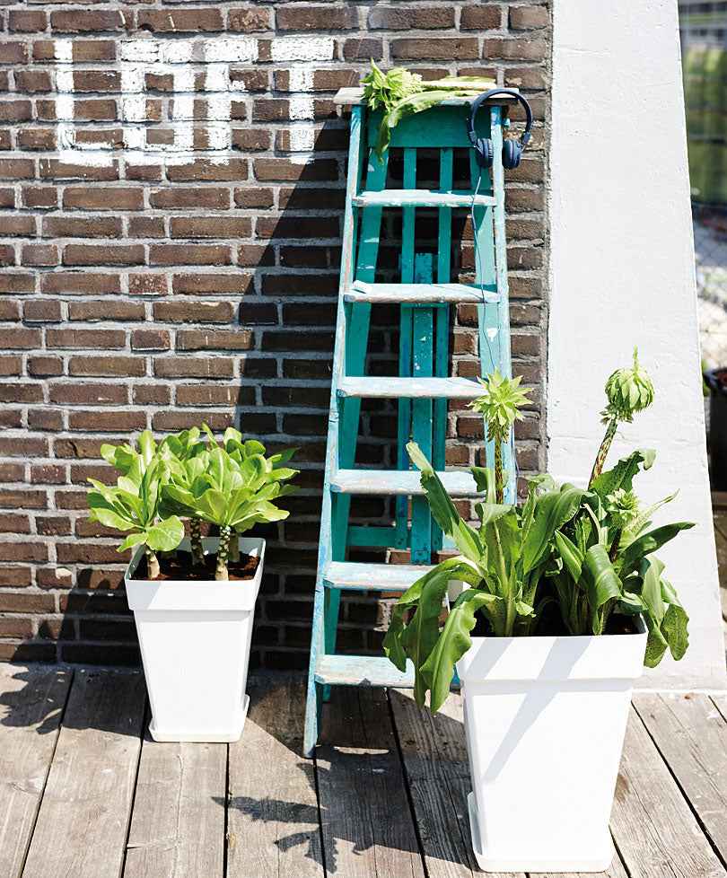 Elho pot de fleurs haut Loft urban carré anthracite - Pot pour l'extérieur - Pots de fleurs