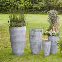 TS pot de fleurs haut Nova rond gris - Pot pour l'intérieur et l'extérieur - Pots d'extérieur en plastique